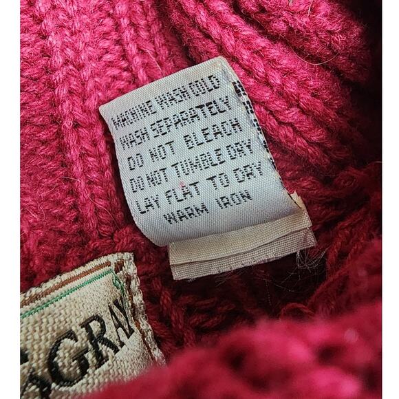 Woods Gray Rose Red Ramie Cotton Sweater Womens Medium Soft Knit Pullover - Picture 5 of 9